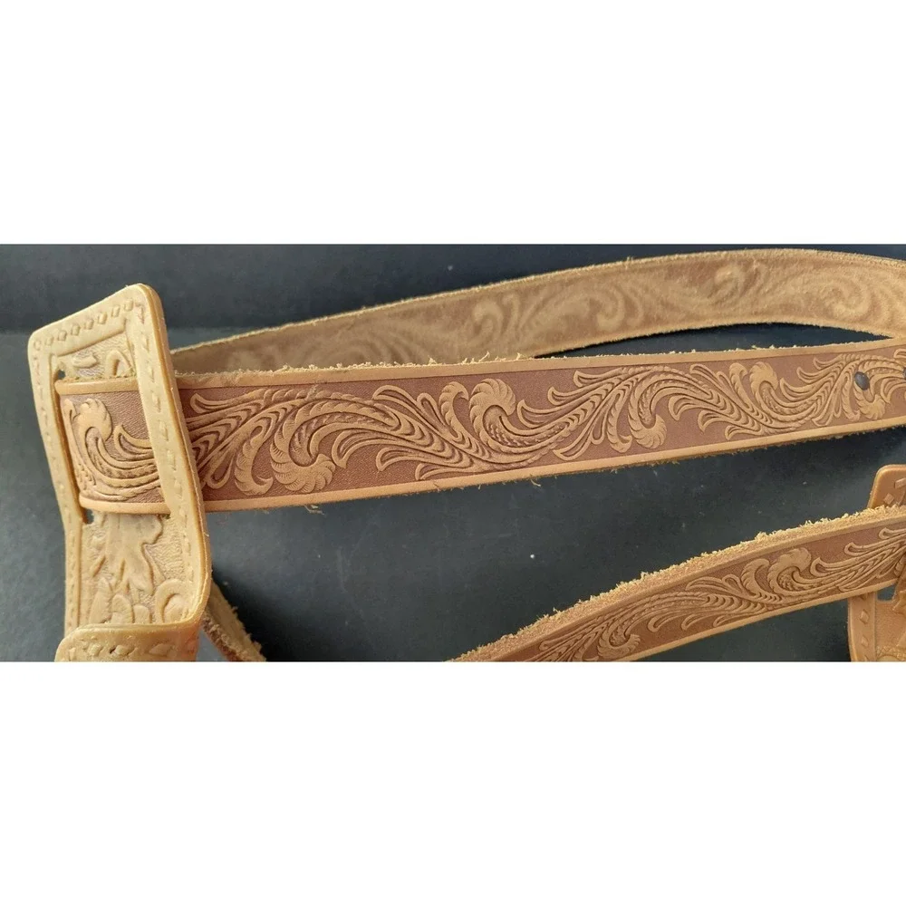 Costume vintage Leather & Plastic Western-style double gun holster belt Cowboy